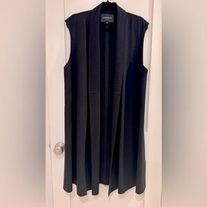 Lafayette 148 New York Black wool vest, open cardigan with pockets M/L